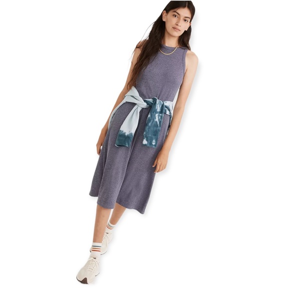 ✨NWT Madewell Dusty Orchid Westville Ribbed Knit Tank Midi Dress Plus Size XXL - Picture 3 of 11